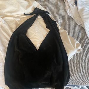 the row bindle bag suede